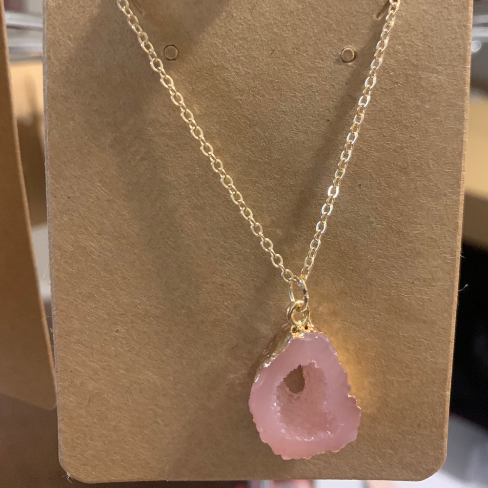 Pink Druzy necklace